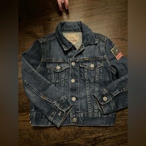 Polo Ralph Lauren American Flag Patch Denim Trucker Jacket 4t